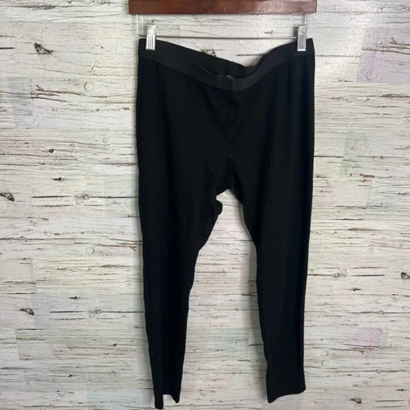 Eileen Fisher Lightweight Pullon Ankle Leggings Small Black Elastic Waist - Picture 1 of 8